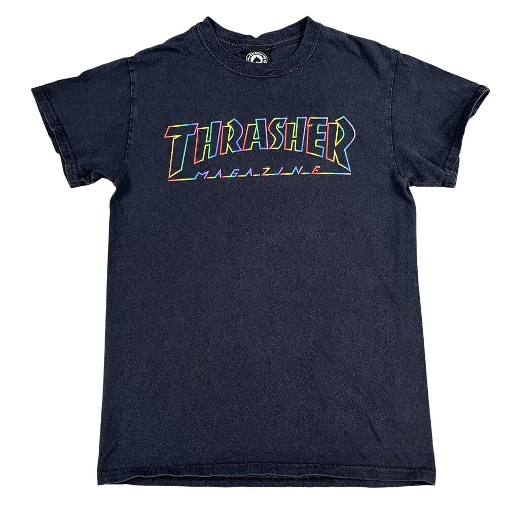 Thrasher Magazine Mens Black 100%‎ Cotton Skater T-Shirt Sz Small